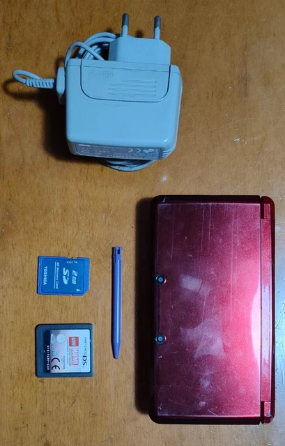 Console Nintendo 3ds rossa metallizzata + gioco Lego Marvel Super Heroes PAL DS