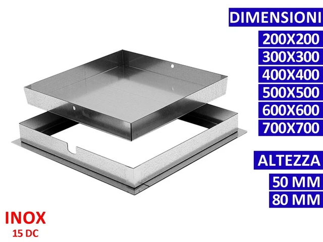 Chiusino Sigillo Porta Pavimento Zincato - 50x50x8 Cm, Carrabile, Per Pozzetti Di Ispezione - Foto 3