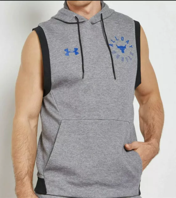 UNDER ARMOUR MENS UA Project Rock Double Knit Sleeveless Hoodie XL, 2XL ...