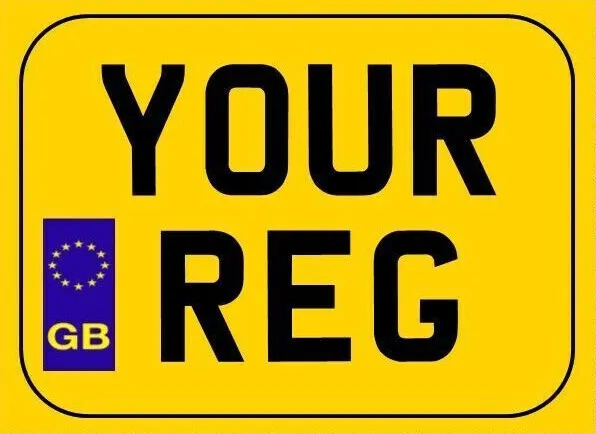 Personalised NUMBER PLATE METAL SIGN Front Rear UK Car Reg Scooter Motorcycle