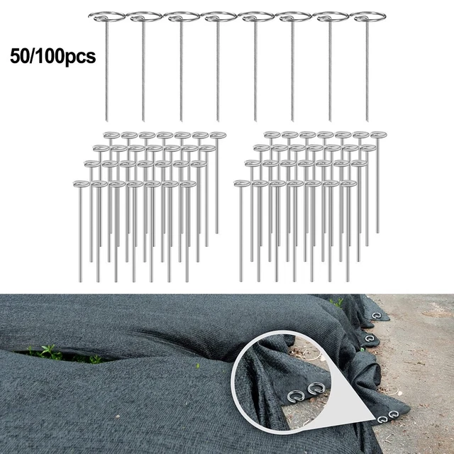 10 Pali Da Terra In Acciaio Zincato Con Ganci A J - Picchetti Resistenti Per Tende Da Campeggio, Trampolini, Balconcini, Recinzioni E Altalene