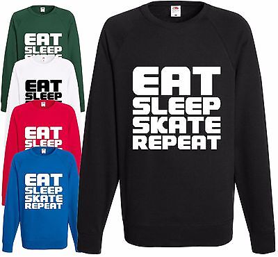 Eat Sleep Skate Ripetere Felpa Skateboard Inline Rollerblade BMX Maglione Regalo