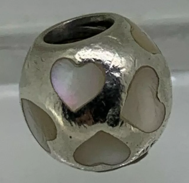 Pandora White Mother Of Pearl Heart Charm Bead