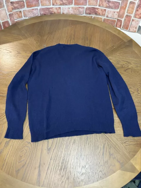 DELUXE SPORTSWEAR CASHMERE Sweater V Neck Pullover Mens Size 46 Blue ...