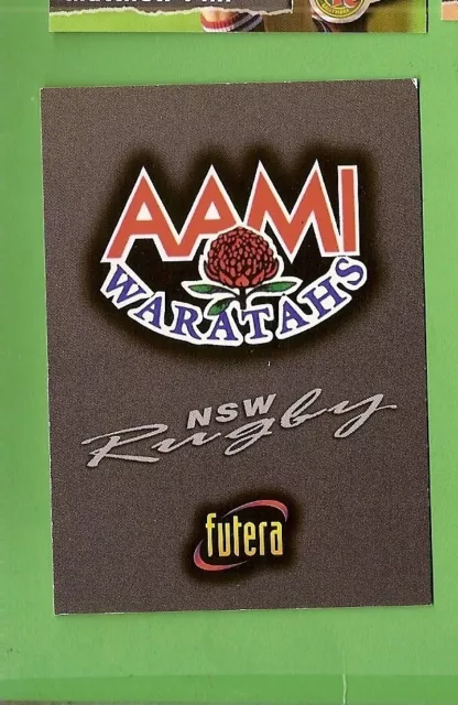 1996 Rugby Union  Card #48 Logo Card,Waratahs