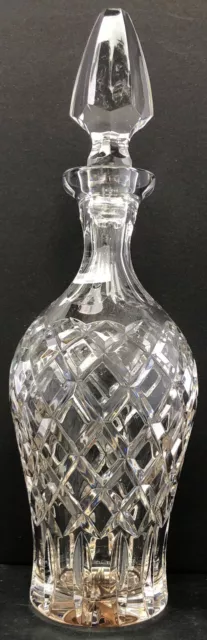 VINTAGE Diamond Cut Glass Decanter with Stopper - Tall - USED: Good Condition