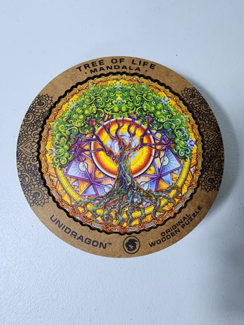 Unidragon Wooden Jigsaw Puzzle Tree of Life Mandala King Size 350 pcs OPEN BOX