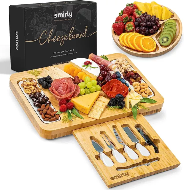 Bamboo Cheese Board and Knife Set: Charcuterie Board Cheese –  GreenLivingLife