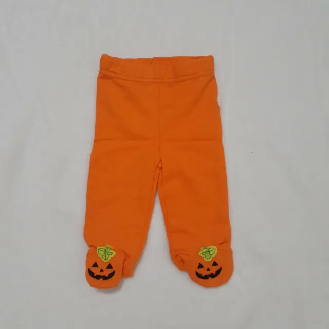NWOT Koala Kids Halloween Pumpkin Bottom Feet Footed Pants Baby Infant New Born