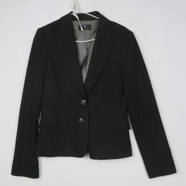 Cue Womens Blazer Jacket 12(AU) or Medium Black Collared Formal Office Work