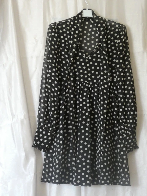 Robe Tunique Chasuble Noir Multimatériaux - Marque L33 Taille 2 (38/40) - Occasion Très Bon État