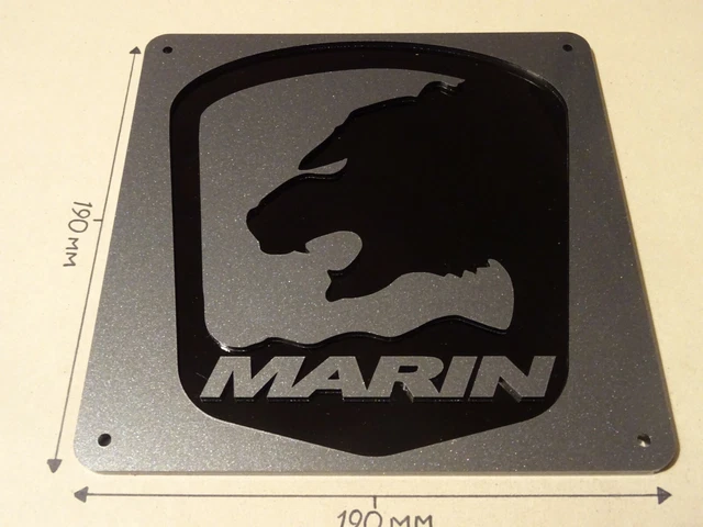 MARIN Bikes, MARIN Cycling Acrylic sign, Silver & Black, Style A: 190 X 190mm