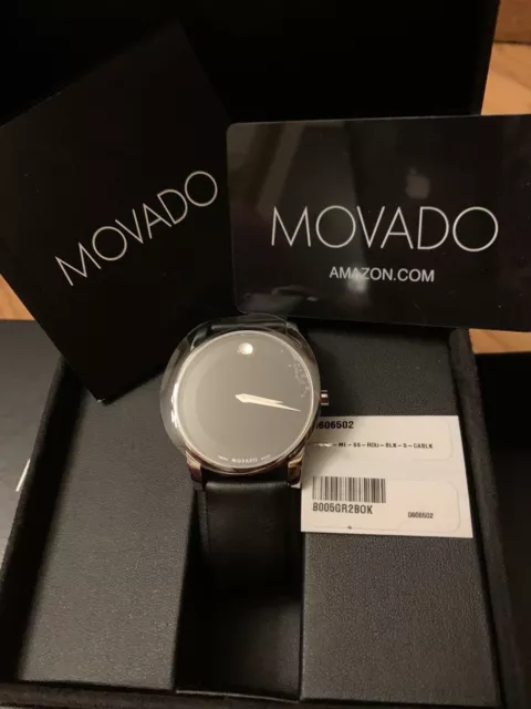 Movado Museum Classic Black Dial Leather Strap Men's Watch 0607269
