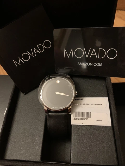 Movado Museum Classic Black Dial Leather Strap Men's Watch 0607269