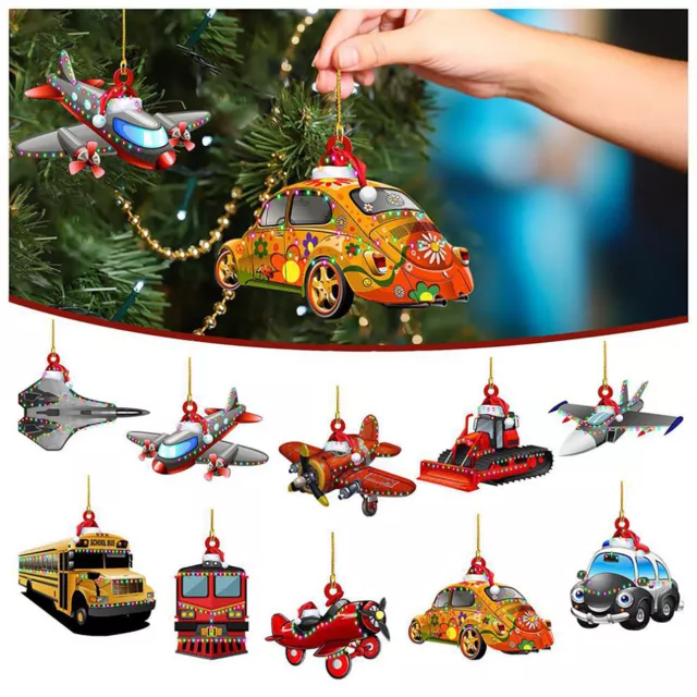 Truck Train Home Decoration Airplane Car Bus Christmas Tree Pendant For Birthday