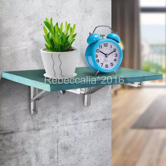 10-20" Stainless Steel Folding Table Bracket Shelf Bench 200kg Load Heavy Duty 3