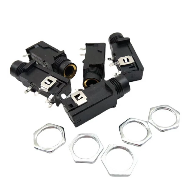 10-Pack 3.5mm Mono TS Female Panel Mount Jacks – 1/8 Inch Audio Solder Connectors