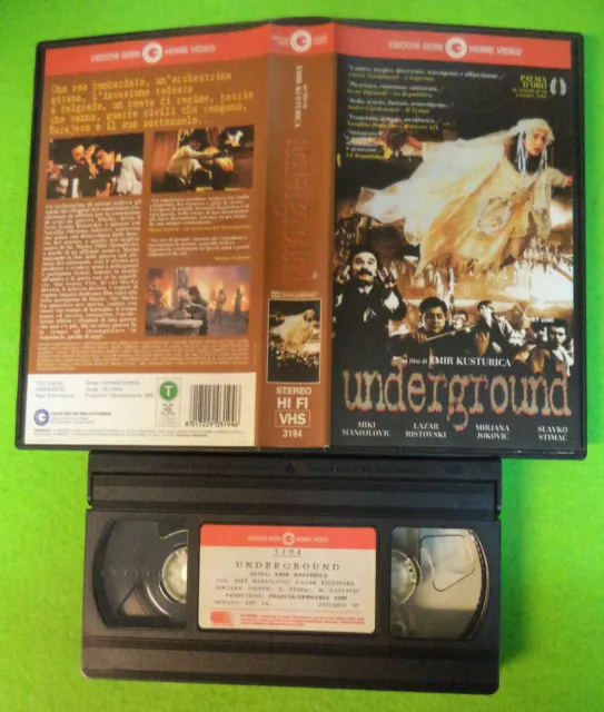 VHS film  UNDERGROUND 1995 Emir Kusturica Manojlovic Ristovski (F211) no dvd