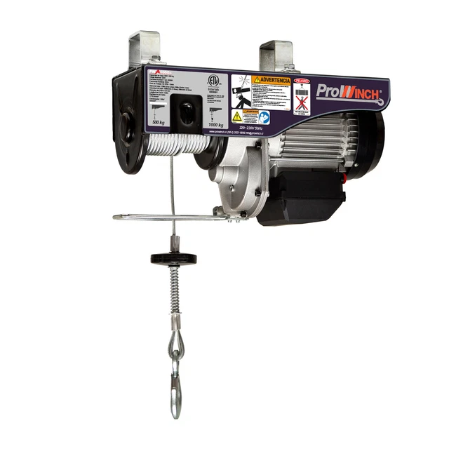 Prowinch 1100 lbs. / 2200 lbs. Electric Rope Hoist 220~240V 50/60HZ w/ Emergency