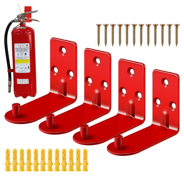 4X HOLDER FIRE Extinguisher Mount Wall Hook Wall Hanger Extinguishers