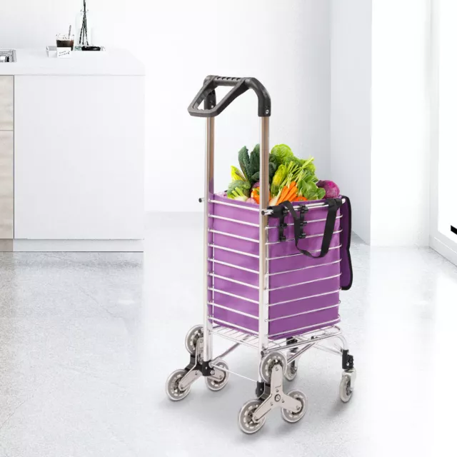 Urban Stair Climbing Cart 8 Wheels Folding Grocery Laundry Shopping Handcart