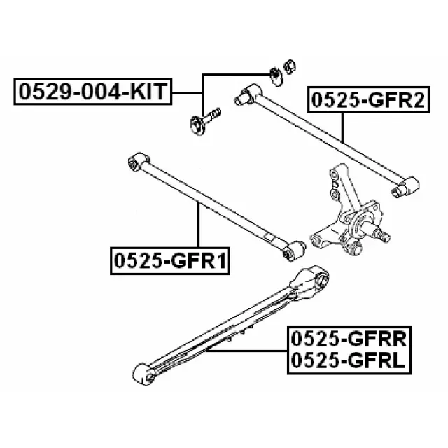 Arrière Bras Contrôle FEBEST 0525-GFR1 pour Mazda 626, Premacy 2