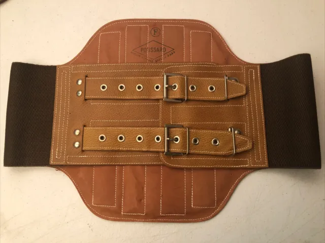 Poussard French Mil. Motorcycle Belt,  Kidney Belt , Leather Tan / Brown EUC
