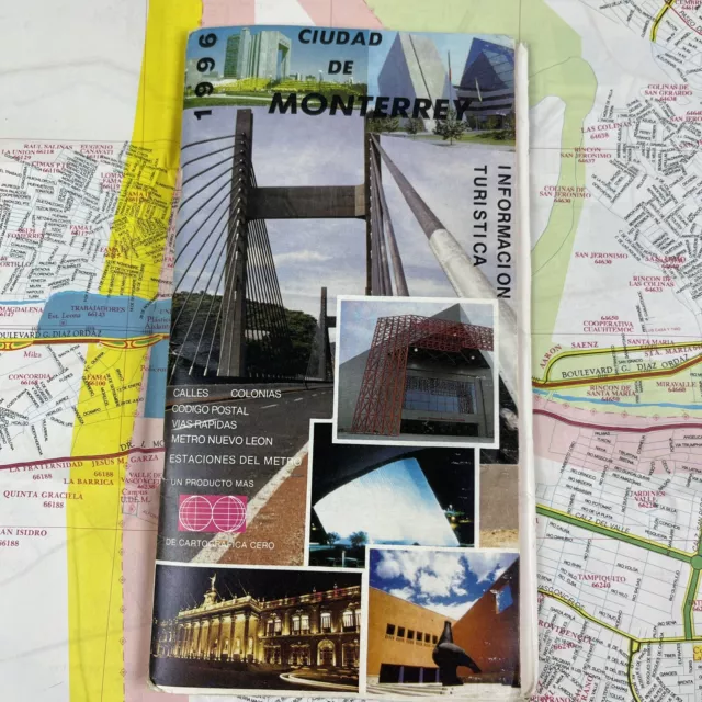 MONTERREY CITY METRO Area Mexico Street Map Informacion Turistico $14. ...