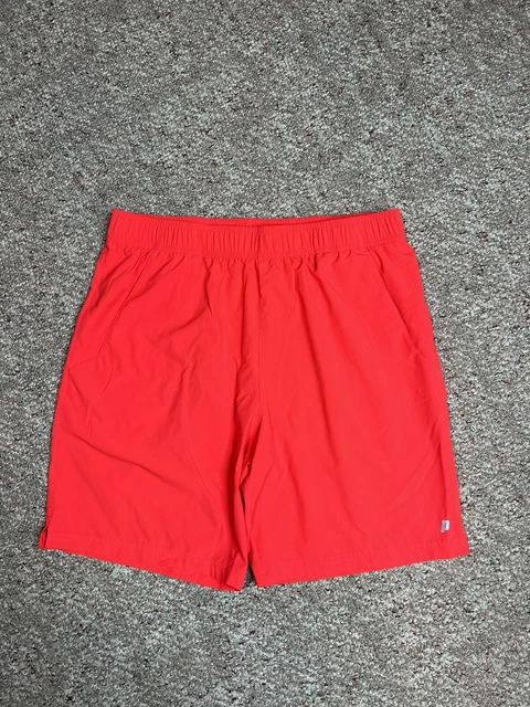 PRINCE MENS MATCH 8.5” WOVEN SHORTS Orange/red ￼ POCKETS STRETCH DRAWSTRING XL