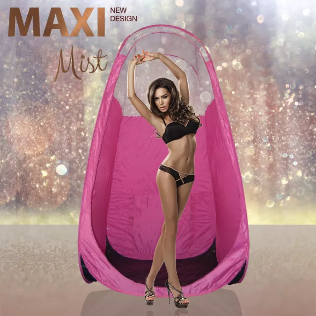MaxiMist - Tenda marrone chiaro spray nero / cabina pop-up - rosa - edizione chiara