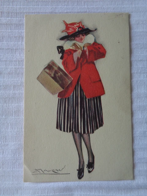 CPA Illustrateur MAUZAN femme à l'angelot