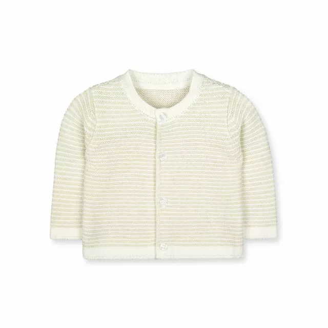 Baby Boys Girls Knitted Cardigan Mothercare Cream Beige Neutral Striped BNWT