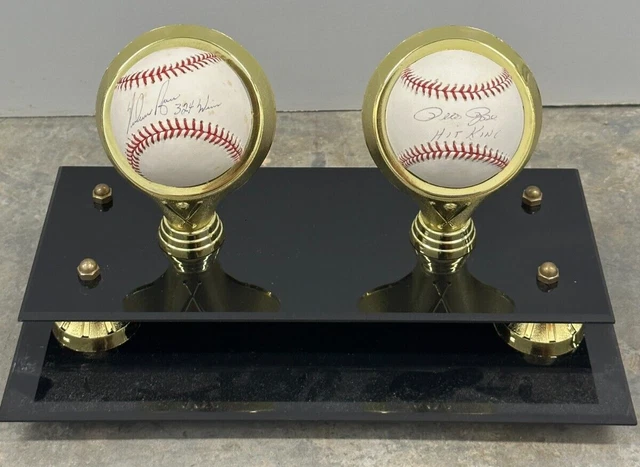 Pete Rose Cincinnati Reds Signed MLB Baseball + Nolan Ryan Signed Baseball Pete Rose Cincinnati Reds Signed MLB Baseball + Nolan Ryan Signed Baseball