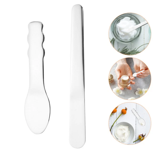 2 Pcs Makeup Spatula Metal Eye Cream Applicator Lip Beauty Scoop Scooper