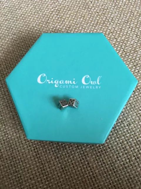 Authentic Origami Owl Silver Pair Of Dice Charm Retired For Floating Locket