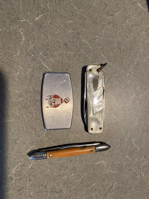 LOT of 3 Vintage POCKET KNIVES ~ Colonial, Zippo, and One Unknown Brand