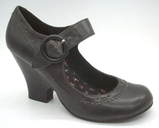 Ladies Size 4 7 Rocket Dog Black Faux Leather Mary Jane Heel Strap Heel Shoes
