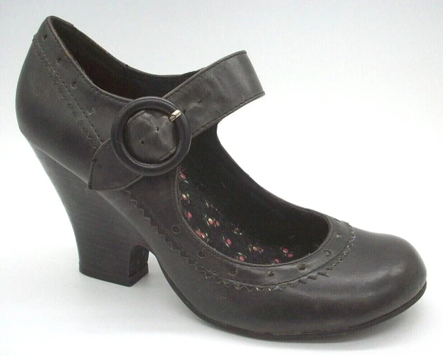 Ladies Size 4 7 Rocket Dog Black Faux Leather Mary Jane Heel Strap Heel Shoes