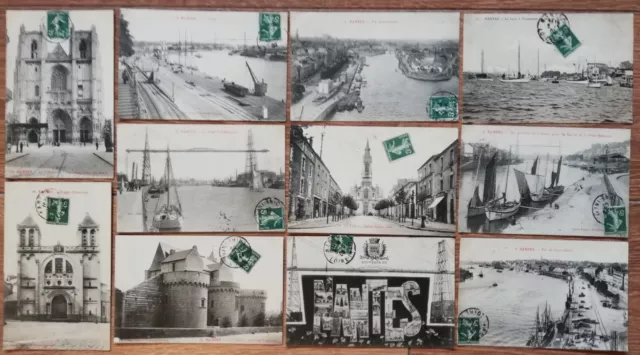 Lot pour collectionneur 11 Cpa NANTES Loire-Atlantique ayant Circulé vers 1908