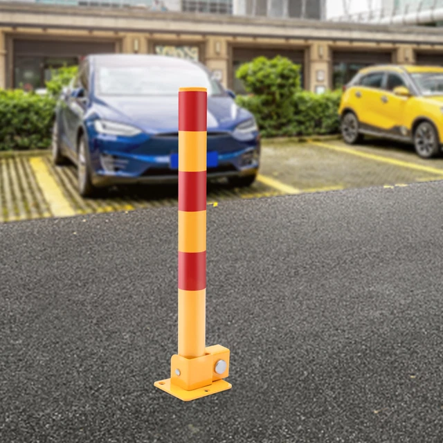 Safety Bollard Yellow + Red Q195 Iron Pipe Parking Barrier Security Traffic Post