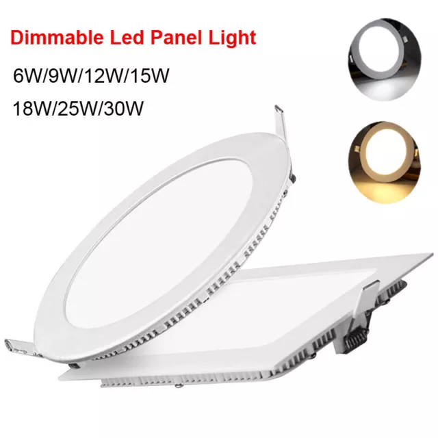 Dimmable Recessed Led Ceiling Down Light Lamp Fixture 6/12/18/30W Kitchen Indoor