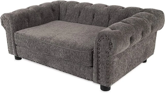 Petmate La-Z-Boy Newton Sofa Large Dog Bed, 40 x 27 Inches, Graphite.