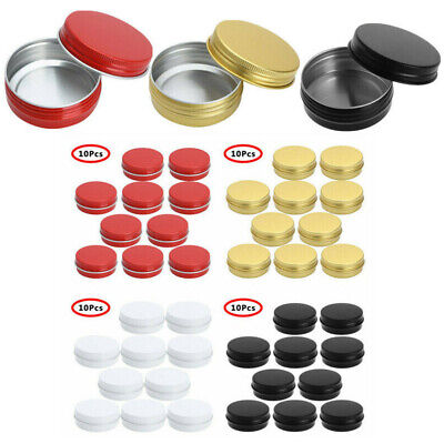 10Pcs Metal Tin Storage Box Jars Can Screw Lids Round Cosmetic Candle Container