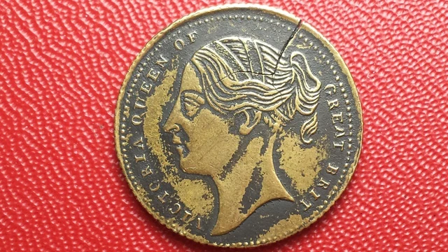 Jeton de compte anglais Victoria Queen token "Keep your temper"