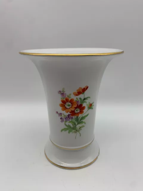 Meissen Trompeten Vase Blumenmuster 1. Wahl Höhe 14cm Ø 12cm bis 1924 CS