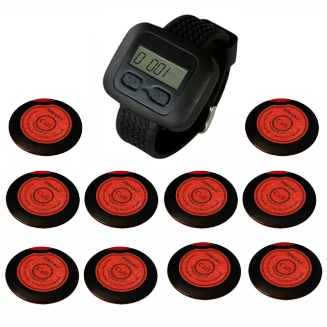 SINGCALL. Wireless hotel calling service systems 10 buttons and 1 Watch Receiver