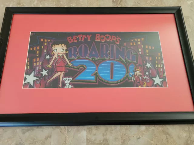 Bally Casino BETTY BOOP "ROARING 20'S" Slot Cut Glass Decor - Framed