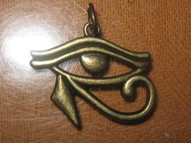 30mm Gold Bronze Tone Egyptian Egypt Eye Of Horus Ra Pendant Charm Necklace