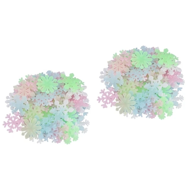 2x Glow in Dark Snowflake Weihnachten Decke Aufkleber Urlaub Fenster Aufkleber
