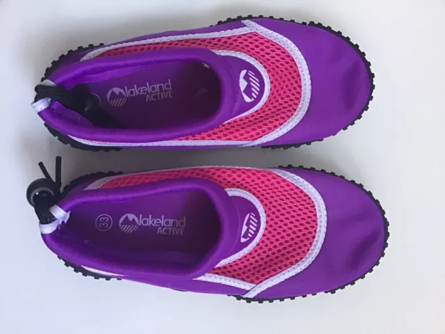 Lakeland Active Eden Aqua Pool Swim Shoes Kids Girls Size 1  UK Purple & Pink